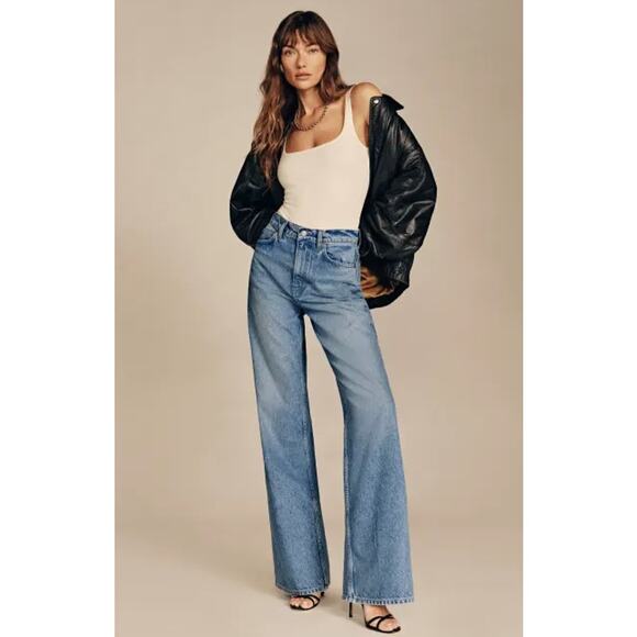 Reformation Cary High Rise Slouchy Wide Leg Jeans in Colorado 24 - Picture 1 of 10